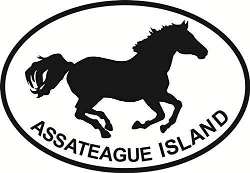 Vinyl Overlays 720 Assateague Island Pony Euro Oval Bumper Sticker 5"