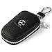 car Key Chain Keychain,Genuine Leather Car Smart Key caseKey Chain Keychain Holder Metal Hook and Keyring Zipper Bag for Remote Key Fob (Benz)