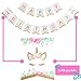 Trouvaille Natural UNICORN PARTY SUPPLIES Set for 16 guests - gold unicorn decorations - Gold unicorn birthday party Supplies TN