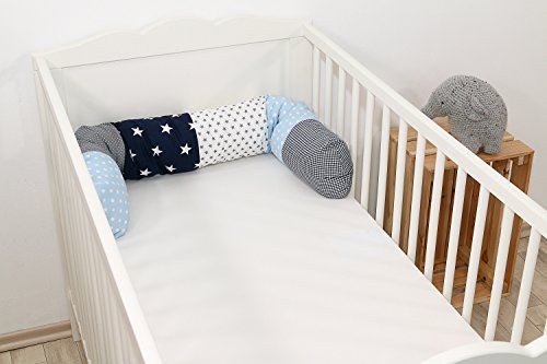 41tGJGDwQfL Cojín protector para cuna de ULLENBOOM ®, cojín chichonera en forma de serpiente azul claro azul gris (ideal para… Cojín protector para cuna de ULLENBOOM ®, cojín chichonera en forma de serpiente azul claro azul gris (ideal para… - Imagen 3