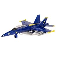 MW082 New 7" diecast Model F/A-18 Hornet US Navy Blue Angels Fighter Jet Pull Back