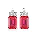 Jewelrypalace Women's 12.15ct Created Red Ruby Clip On Earrings 925 Sterling Silver