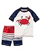 Carter's Boys' Rashguard Swim Set, Navy Crab, 3T