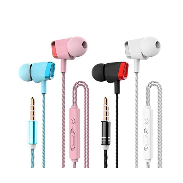 4-Packs-Earphones-CBGGQ-Noise-Isolating-In-Ear-Headphones-with-Pure-Sound-and-Powerful-Bass-Earbuds-with-Microphone-Volume-Control-Headphones-for-iOS-and-Android-Smartphones-Laptops-Gamingetc CBGGQ 4 Packs Earphones, Noise Isolating In-Ear Headphones with Pure Sound and Powerful Bass, Earbuds with Microphone…
