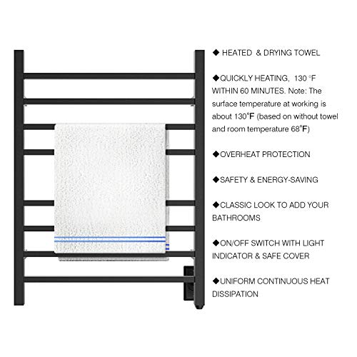 HEATGENE Towel Warmer, Heated Towel Warmer Rack, WallMounted Hardwired