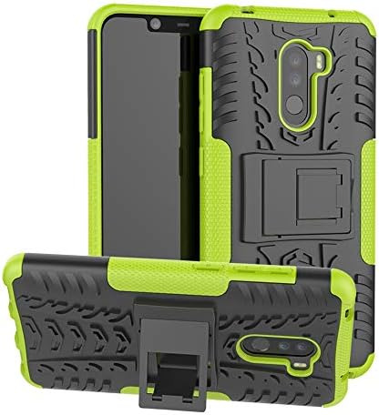 YEESOON Xiaomi Pocophone F1 Case,2 in 1 TPU+PC Hybrid Shockproof Impact Resistant Protector Cover With Rugged Stand Cover for Xiaomi Pocophone F1 6.18" - Green