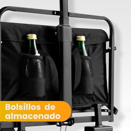 Carro Plegable con Ruedas – Carro Playa, Jardín y Supermercado | Carrito Transporte Plegable, Asa Telescópica, Tela Resistente e Impermeable (75KG - S (70x42x47cm) Modelo Nuevo)