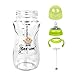 Glass Baby Bottle, 8 Ounce with Sippy Straw, Bottle Handle, Anti-Colic Nipple, Natural Feeding for 6 Months Plus