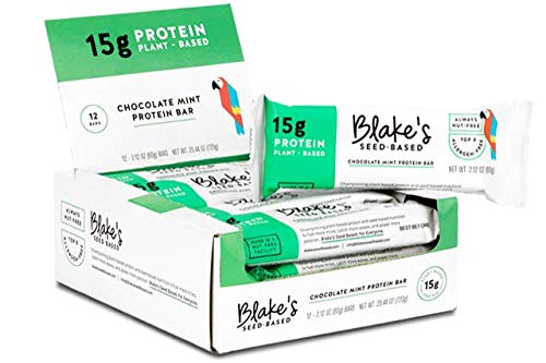 Blake’s Seed Based Protein Bar – Chocolate Mint – Nut-Free, Gluten-Free, Vegan, 2.12 oz. (Pack of 12) …