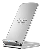 Fast Wireless Charger, ELEPHAS Qi Quick Charging Stand for Samsung Galaxy S8 Plus S7 S7 Edge S6 Edge Plus Note 5 Nexus 4 5 Nokia Lumia 920 HTC, Silver