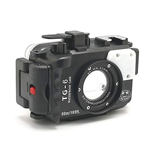 195FT/60M Underwater Camera Waterproof housing for Olympus TG-6 (Black)