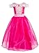 Okidokiyo Little Girls Princess Aurora Costume Halloween Party Dress Up (Pink, 4-5 Years)