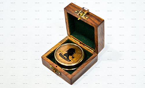Sailor s art antique brass sherlock holmes compass anti…