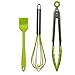 10Pcs/set Silicone Heat Resistant Kitchen Cooking Utensils Non-Stick Baking Tool tongs ladle gadget by BonBon (Green)