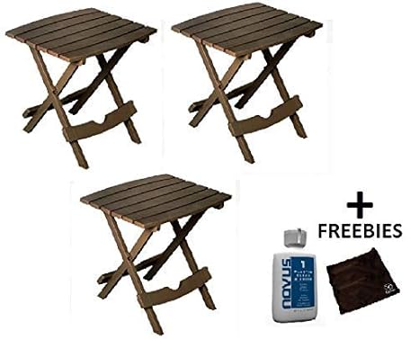 Adams Manufacturing 8500 60 3700 Plastic Quik Fold Side Table Set Of 2 Brown Pinnacleoilandgas Com