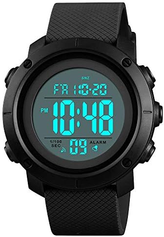 Men's Sports Watches Digital LED Face Backlight Military Waterproof Black Watch Birthday for Boys Girls …