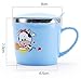 SUPZY [Double Wall] [Stainless Steel + Plastic] Mug Cup with Lid and Handle, Non-breakable Design for Children (2-6Years Old)100% Eco and Environmentally Safe,Size:S (1 Pcs)(Blue)
