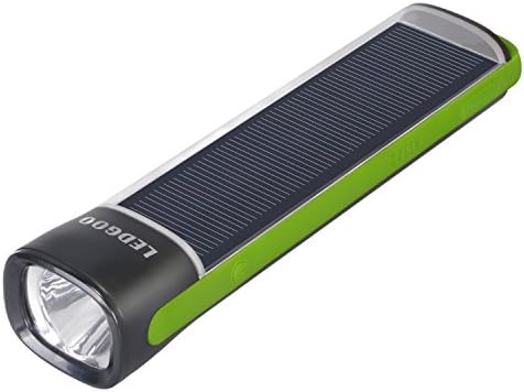 LEDGOO Handheld Solar Powered Flashlight with 4000mAh Backup Power Bank for Home Emergency Night Light, Hiking and Camping(Green)