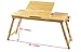 Large Lap Desk Ucharge Portable Adjustable  Bamboo Laptop Desk Table Breakfast Serving Bed Tray with Tilting Lockable Legs Top Drawer