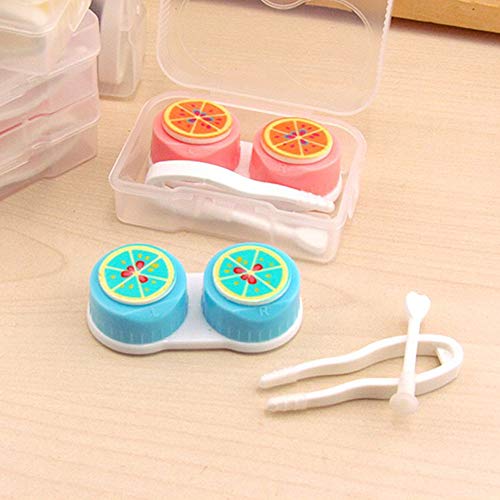 2 pcs Cute Fruit Contact Travel Kit Portable Contact Lens Case Container Holder Storage Box Eye Care Kit - Thumbnail 3