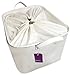 Magic Solutions New Canvas Storage Bin, Toy Organizer (2 Stickers Included) - Large Enough for Baby and Dog Toys, Clothing, Best as Kids Toy Box, Laundry Hamper and Nursery Organizer (White/Ivory)