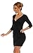 Glamour Empire. Women's Wrap V-Neck Jersey Pencil Dress with Pockets S-4XL. 236 (Black, UK 18, XXXL)