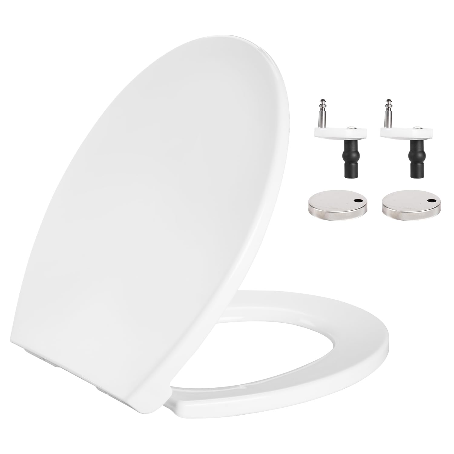 Hanra Oval Soft Close Toilet Seat with Quick Release for Easy Cleaning, Adjustable Top Fix Hinges, 460L x 360W, Standard White