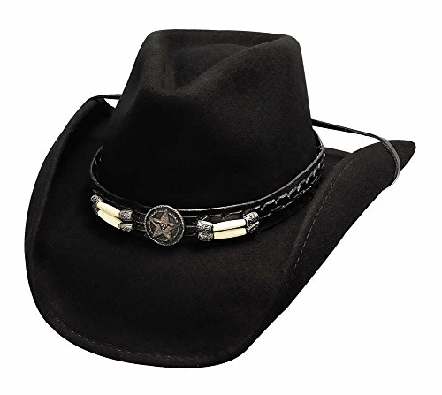 Skynard Pinchfront Wool Felt Western Cowboy with Bead Hat Band - Large