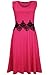 Oops Outlet Women's Sleeveless Waist Lace Insert Flared Franki Skater Midi Dress