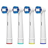 4 Replacement Toothbrush Heads Compatible Precision Clean Brush Heads for Braun Oral B Professional Care 500 600 1000 2000 2500 3000 5000 7000 and More Vitality Pro Smart Genius Electric Toothbrushes