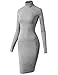 H2H Womens Sexy Slim Fit Turtleneck Long Sleeve Bodycon Mini Bandage Dress