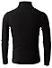 H2H Mens Slim Fit Basic Ribbed Thermal Turtleneck Pullover Sweaters BLACK US M/Asia L (KMTTL033)