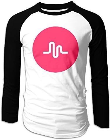 Men Musically Red Round Raglan Baseball T-Shirt