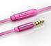 Sentey Pink Earbuds Earphones Headset in Ear Headphones Inline Control and Microphone Metal Audiophile for Music Running Travel Carrying Case Included Tangle Free Cable Oryon LS-4219 Kids Men Girls