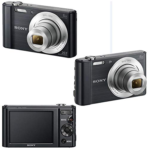 Sony CyberShot DSC-W810 20.1MP 6X Optical Zoom Digital Camera Black with 16GB Memory Card Top Accessory Bundle
