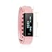 Diggro ID115HR Smart Bracelet Heart Rate Bluetooth 4.0 Sports Pedometer Calorie IP67 Waterproof Sleep Monitor Call/SMS Reminder Sedentary Reminder for Android IOS (Pink)