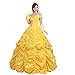 Ainiel Women's Cosplay Costume Princess Dress Yellow Satin (M, Style 1)