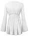 Made By Johnny WT1159 Womens V Neck Long Sleeve Empire Waist Tunic Top XXL White