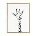 Kate and Laurel Sylvie Giraffe Animal Print Black and White Portrait Framed Canvas Wall Art by Simon Te Tai, 18x24 Natural
