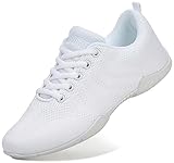 FUQIAO Girls White Cheerleading Shoes Lightweight