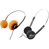 WLngtv 2 Pcs Retro On Ear Headphones, Wired Stereo Headphones, Headphone, Lightweight Portable Headphone with Adjustable Head