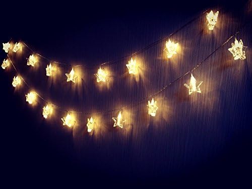 Jaya 30 LED Photo Clip String Lighs, Star Fairy String Lights, Fun and Cute, USB Powered, Warm White - for Bedroom Hanging Pictures Cards Photos