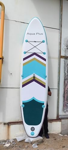 Aqua Plus 15cm Thick Inflatable SUP for All Skill Levels Standing Paddle Board, Paddle, Pump, ISUP Travel Backpack, Leash, Shoulder Strap