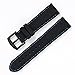 Carty 22mm Quick Release Silicone Watch Strap for Watches and Smartwatches Replacement Watch Band Black(Blue Stitching Black Buckle)
