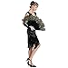 JaosWish Peacock Black Feather Dance Fan Decorative Vintage Flapper Accessories for Roaring 20s Gatsby Party Prom