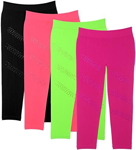 Girl's Bright & Vivid Leggings Fun Sparkle Sequences in 4 Great Colors