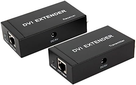 IBIT DVI Extender 60M/196FT Premium Quality Over Single Cat6e UTP Ethernet Cable Up to 60m/196FT for 1080P Support 3D+EDID