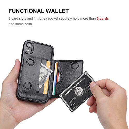 KIHUWEY Compatible with iPhone XR Wallet Case Credit Card Holder - Main Image