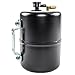 JEGS Vacuum Reserve Canister | Steel With Black FInish | Includes Grommet, One-Way 3/8 “ Check Valve, 1/8 “ NPT x 90 Degree Fitting, and 3/8 “ Barb x 1/8 NPT Port Plug