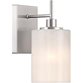 Savoy House M90116BN Meridian Modern Strie Glass Wall Sconce, 1-Light 60 Watt, 10" H x 5" W, Brushed Nickel